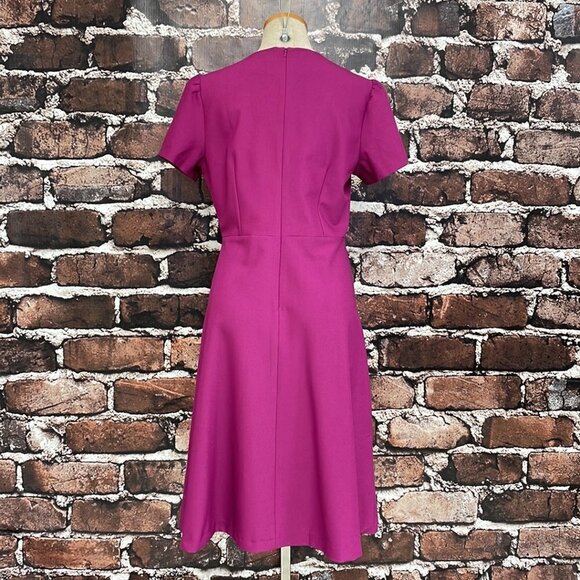 Daisy Dapper Retro Dress A-Line Midi V Neck Purple NWT Size Large L - Picture 10 of 16